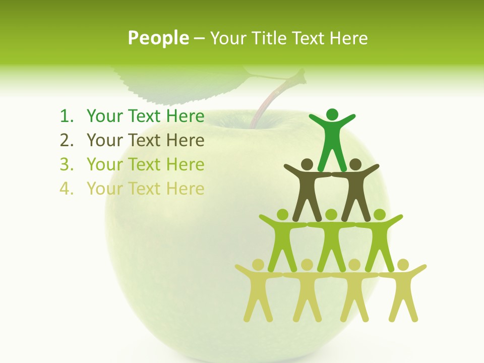 A Green Apple With A Leaf On Top Of It PowerPoint Template