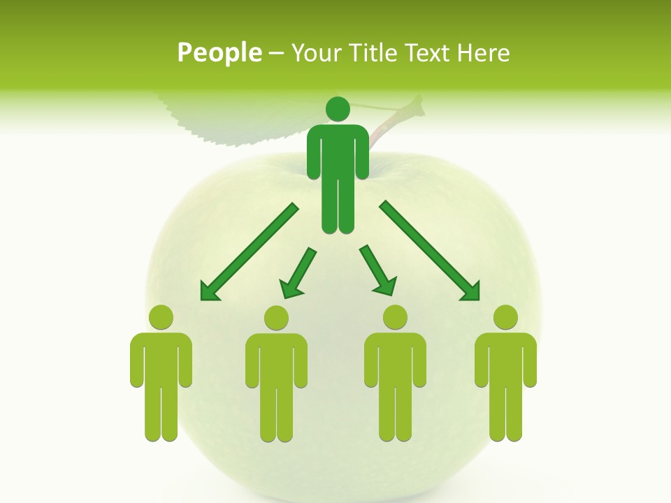 A Green Apple With A Leaf On Top Of It PowerPoint Template