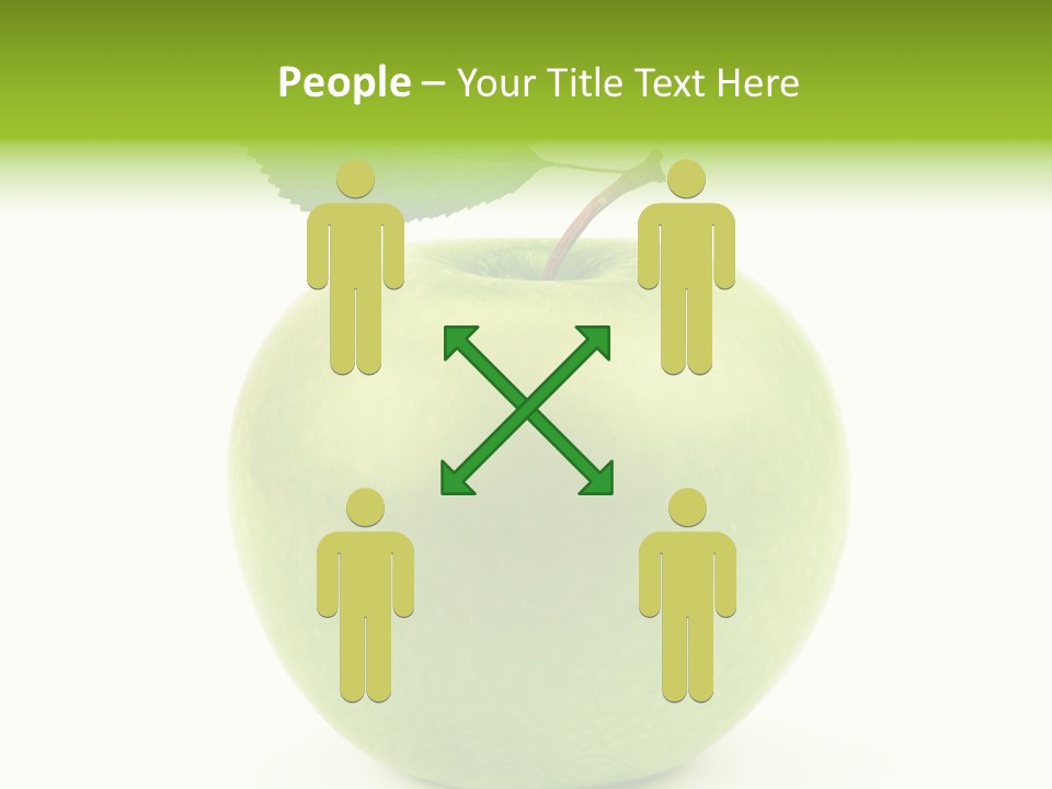 A Green Apple With A Leaf On Top Of It PowerPoint Template