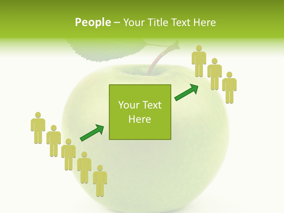 A Green Apple With A Leaf On Top Of It PowerPoint Template