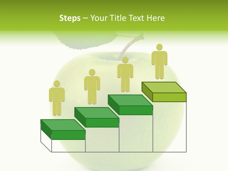 A Green Apple With A Leaf On Top Of It PowerPoint Template