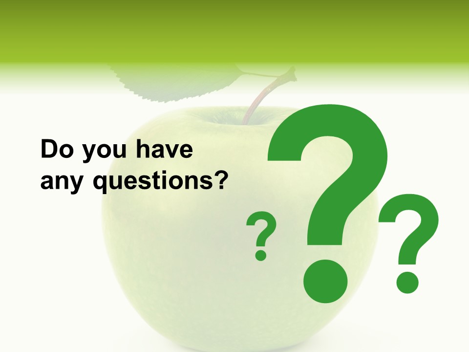 A Green Apple With A Leaf On Top Of It PowerPoint Template