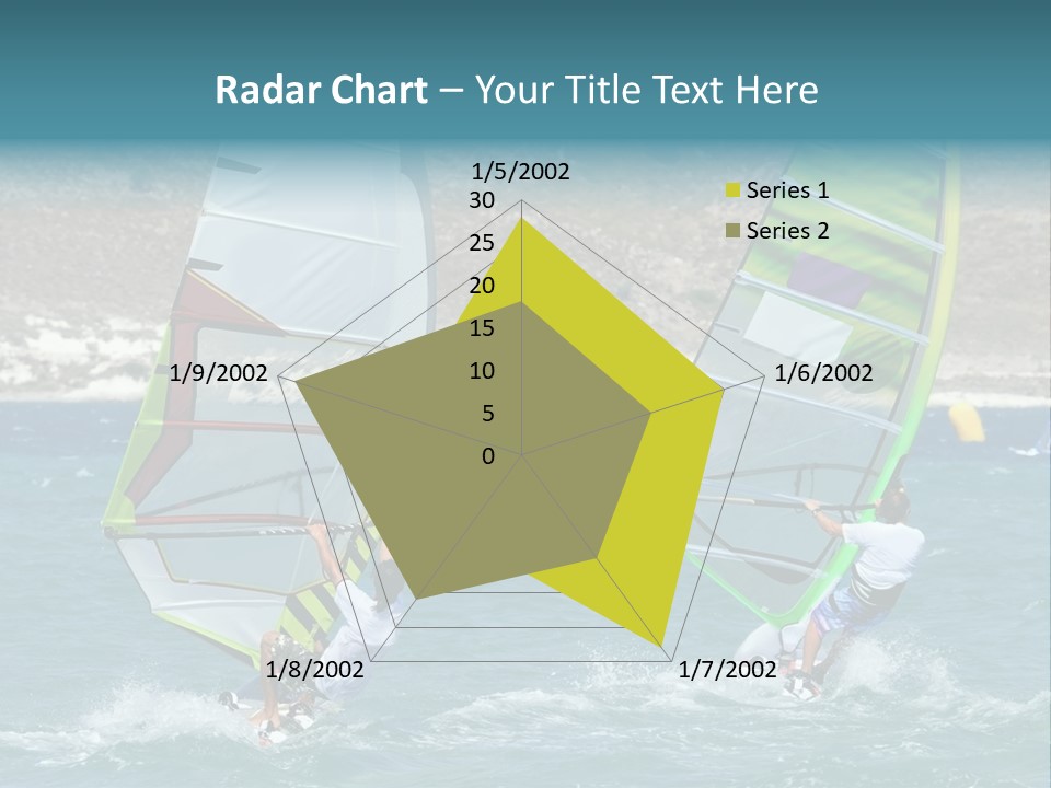 Flying Waves Man PowerPoint Template