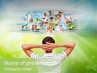 Gallery Media Stream PowerPoint Template