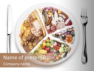 Eat Calories Flatware PowerPoint Template