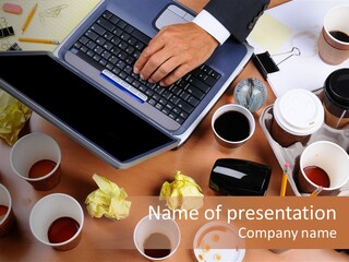 Businessman Black Paper PowerPoint Template