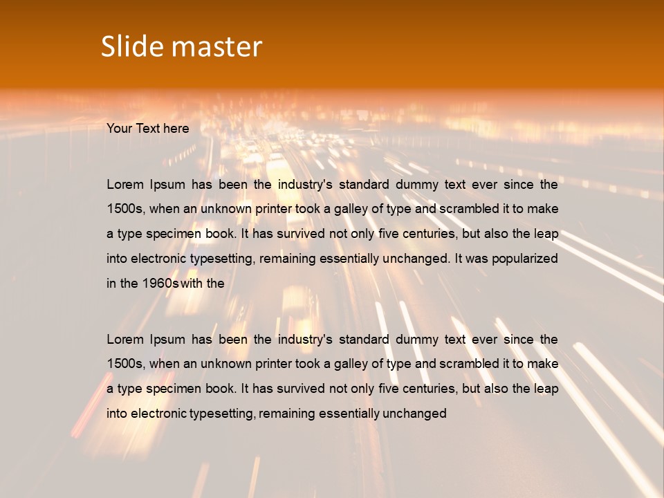 Smog Long Exposure Multiple Lane PowerPoint Template