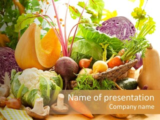 Food Cauliflower Onion PowerPoint Template