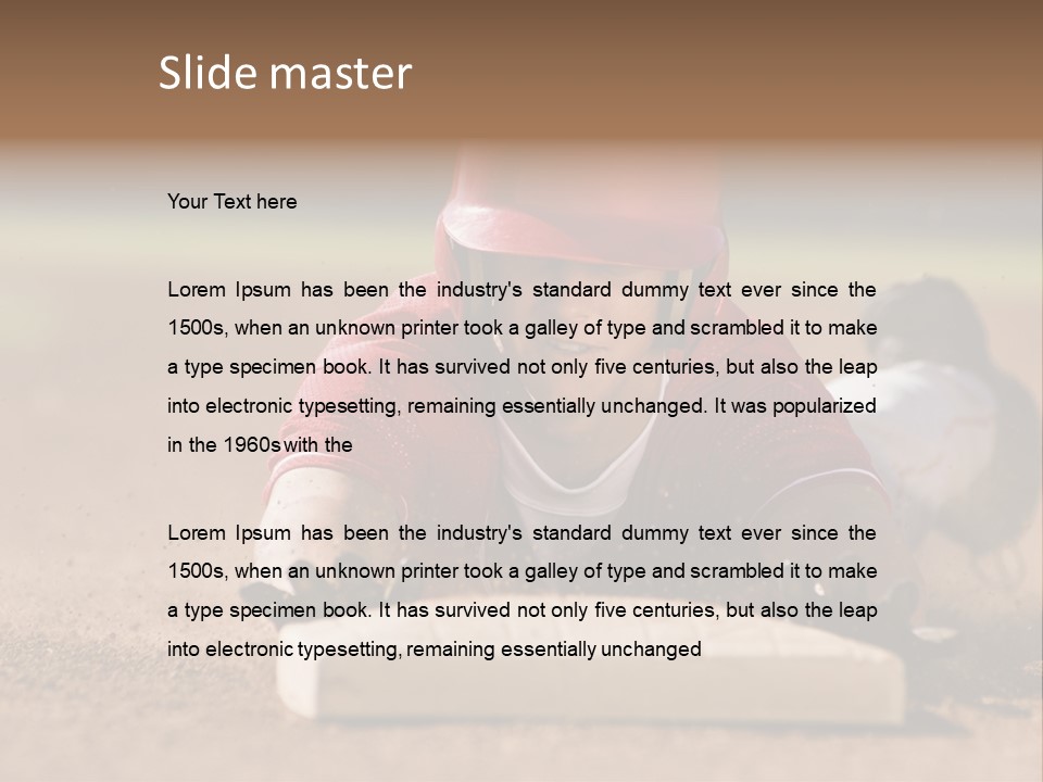 Baseball Player Reaching PowerPoint Template