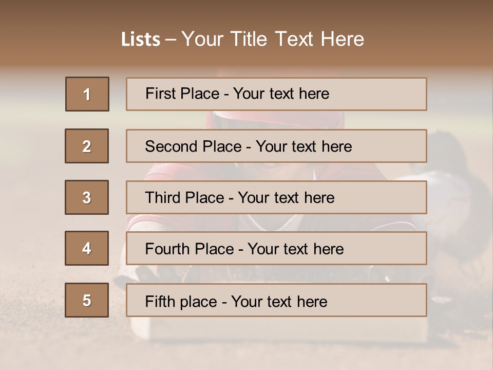 Baseball Player Reaching PowerPoint Template