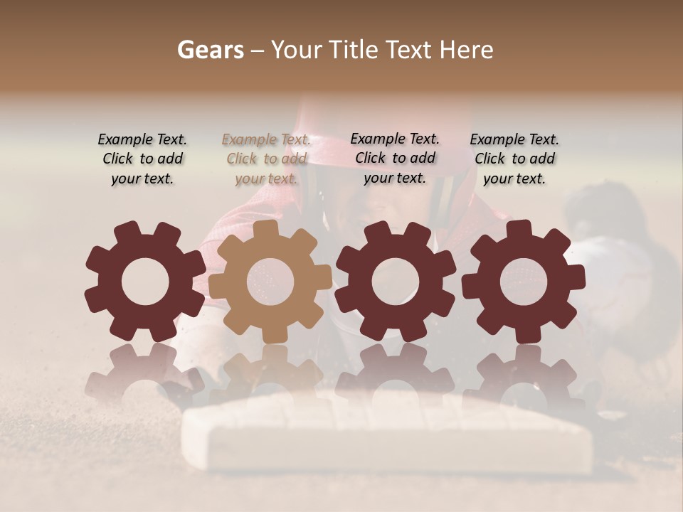 Baseball Player Reaching PowerPoint Template