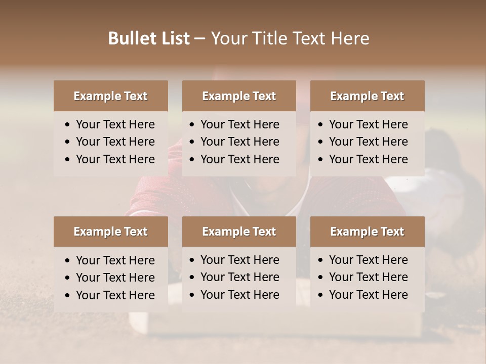 Baseball Player Reaching PowerPoint Template