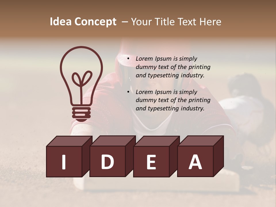 Baseball Player Reaching PowerPoint Template