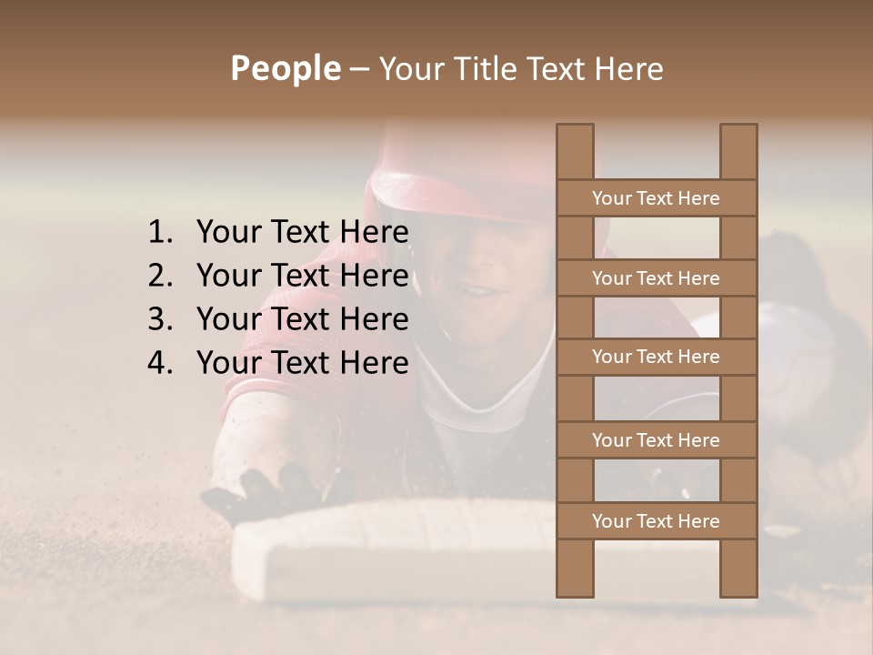 Baseball Player Reaching PowerPoint Template