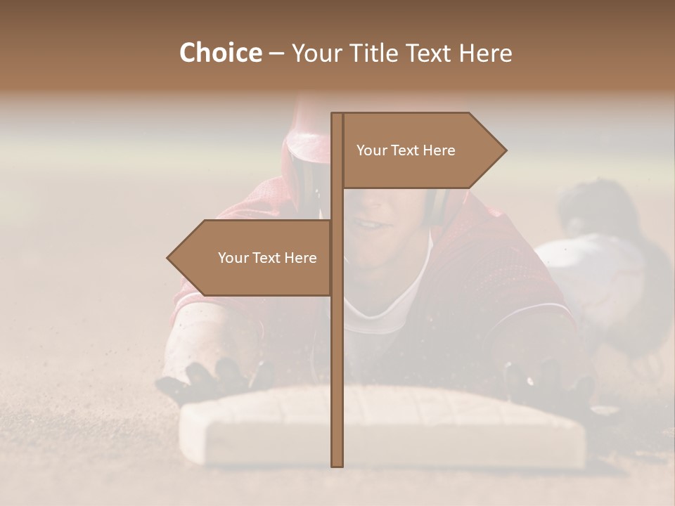 Baseball Player Reaching PowerPoint Template