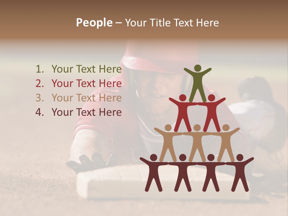 Baseball Player Reaching PowerPoint Template