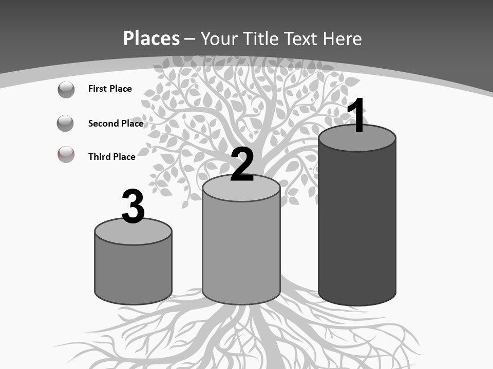A Tree With Roots On A White Background PowerPoint Template