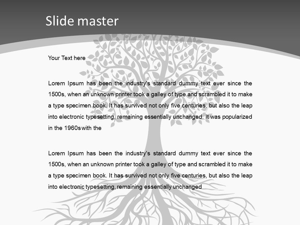 A Tree With Roots On A White Background PowerPoint Template
