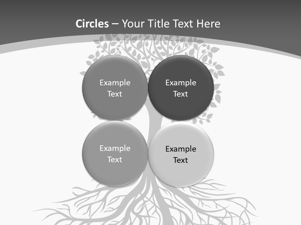 A Tree With Roots On A White Background PowerPoint Template