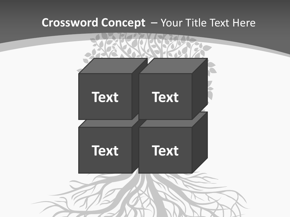 A Tree With Roots On A White Background PowerPoint Template