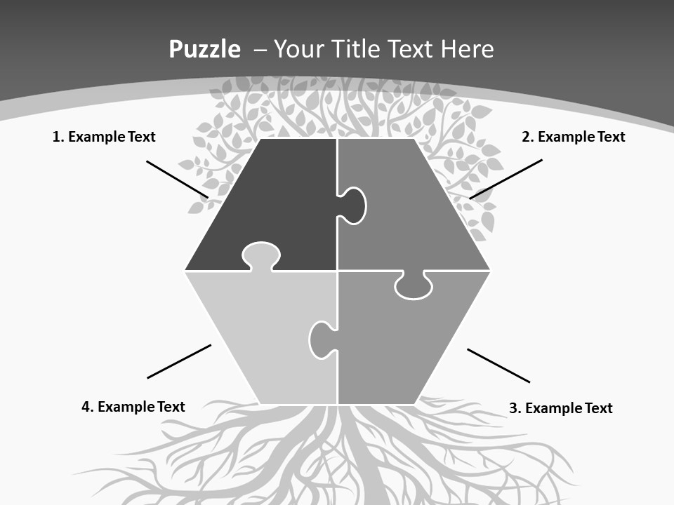 A Tree With Roots On A White Background PowerPoint Template