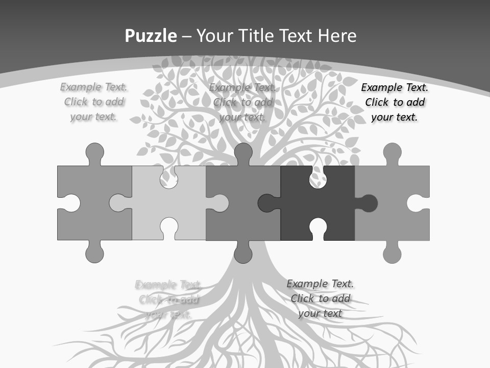 A Tree With Roots On A White Background PowerPoint Template