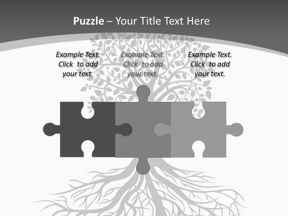 A Tree With Roots On A White Background PowerPoint Template