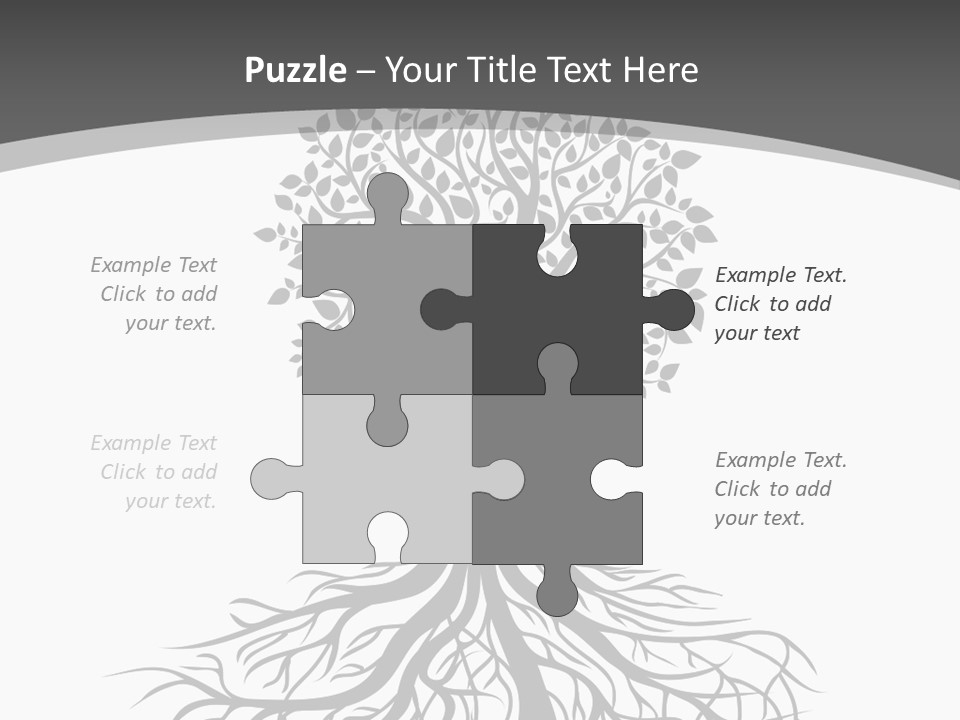 A Tree With Roots On A White Background PowerPoint Template