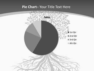 A Tree With Roots On A White Background PowerPoint Template