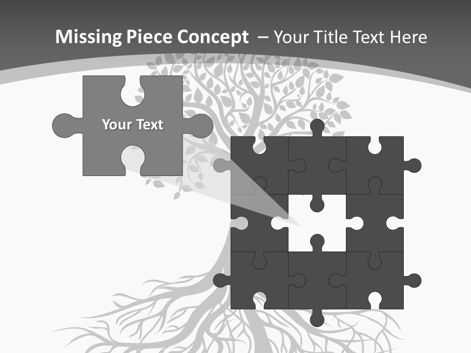 A Tree With Roots On A White Background PowerPoint Template