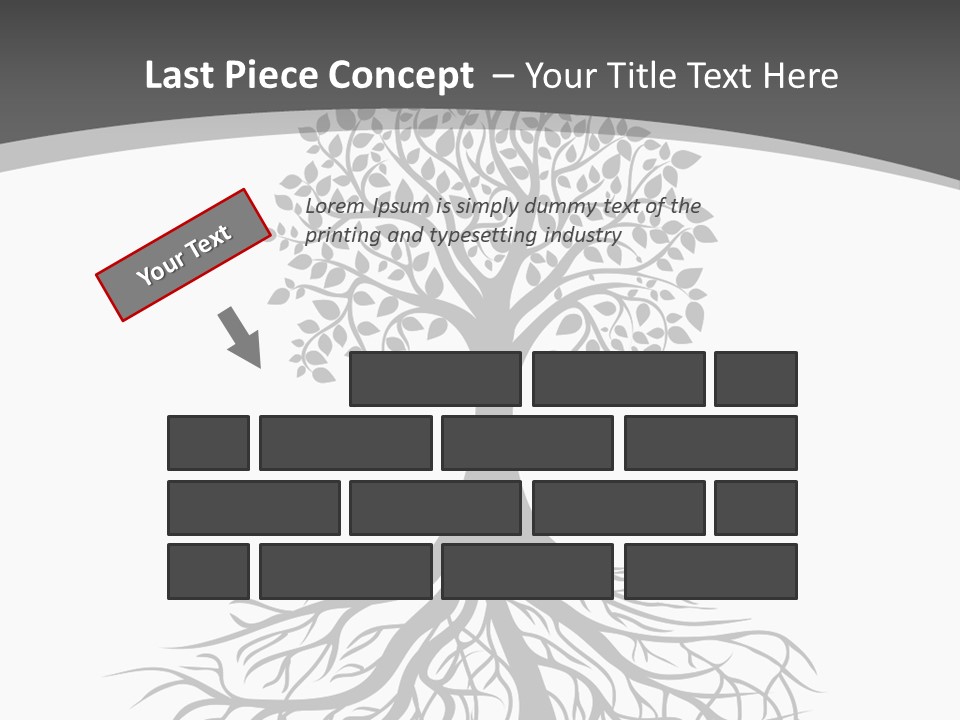 A Tree With Roots On A White Background PowerPoint Template
