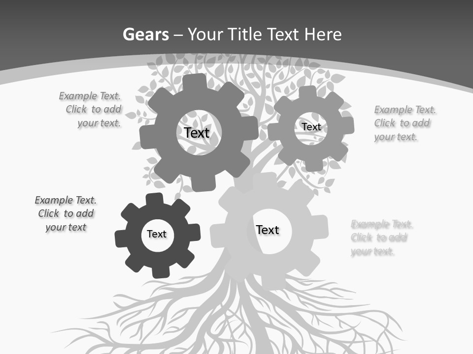 A Tree With Roots On A White Background PowerPoint Template