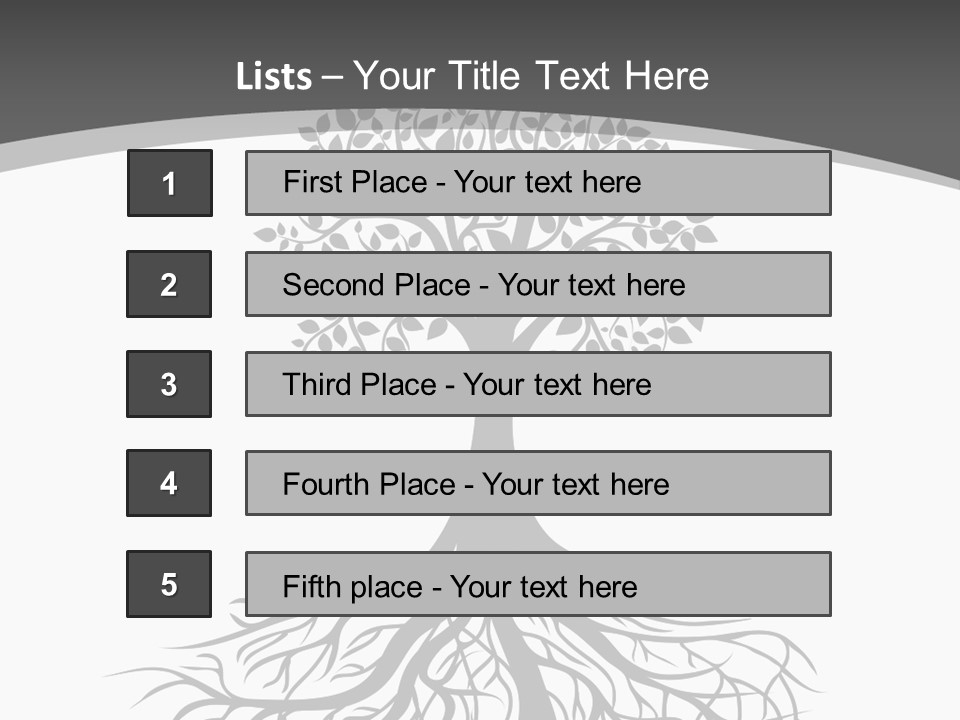 A Tree With Roots On A White Background PowerPoint Template