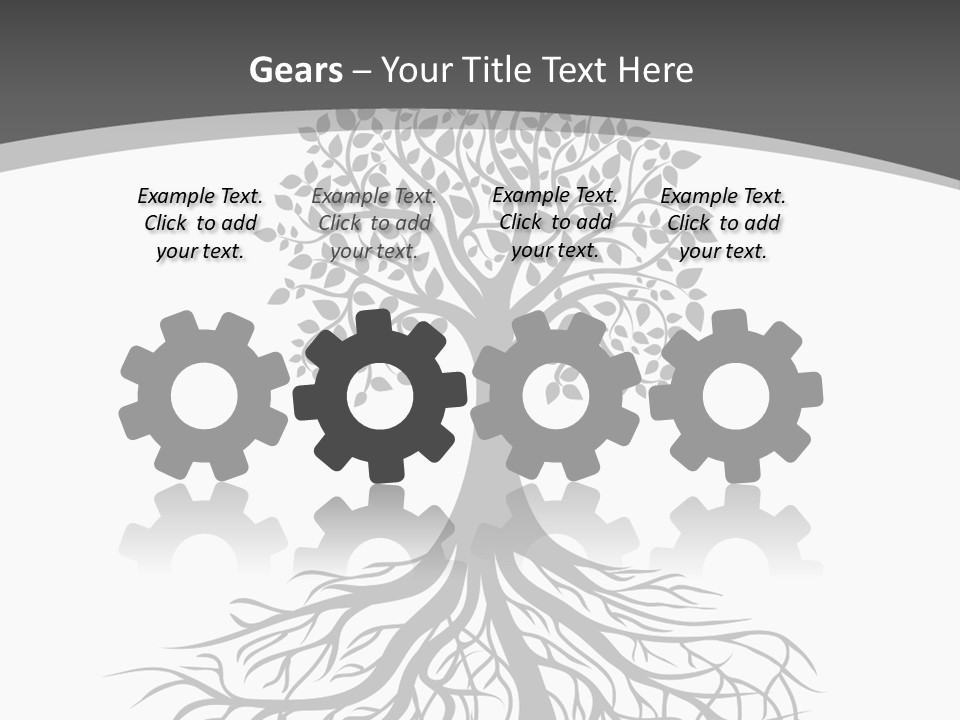 A Tree With Roots On A White Background PowerPoint Template