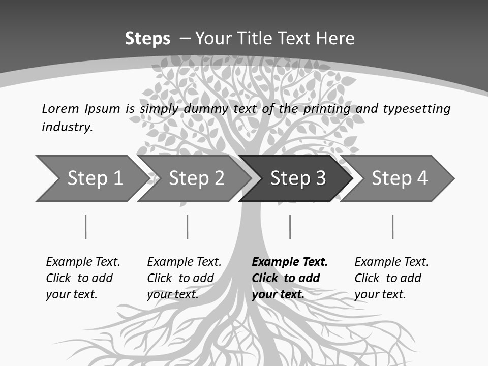 A Tree With Roots On A White Background PowerPoint Template