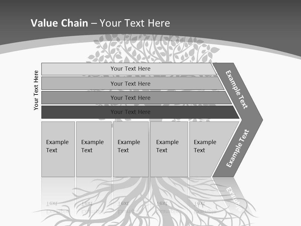 A Tree With Roots On A White Background PowerPoint Template