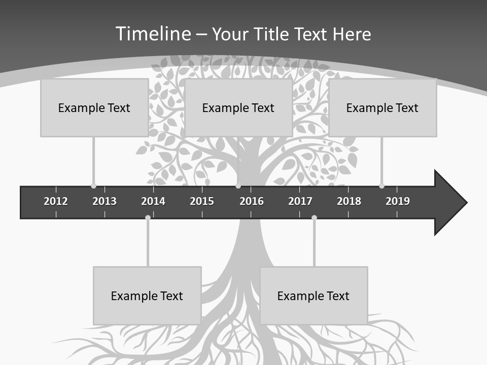 A Tree With Roots On A White Background PowerPoint Template
