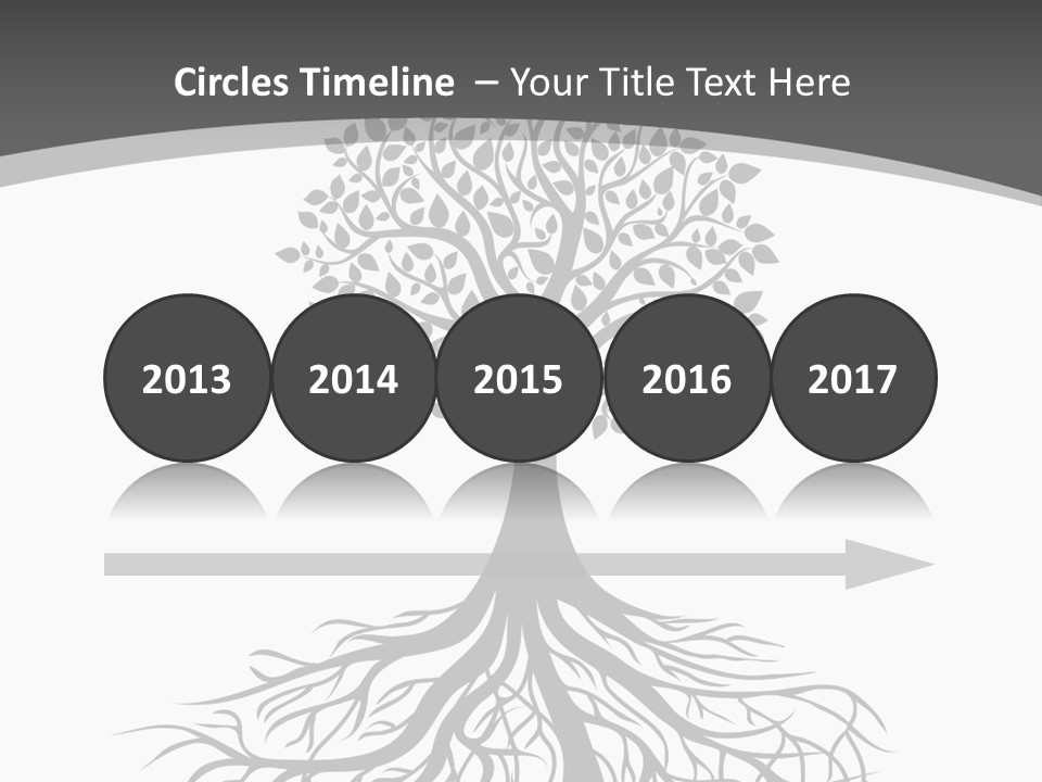 A Tree With Roots On A White Background PowerPoint Template
