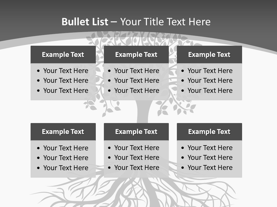 A Tree With Roots On A White Background PowerPoint Template