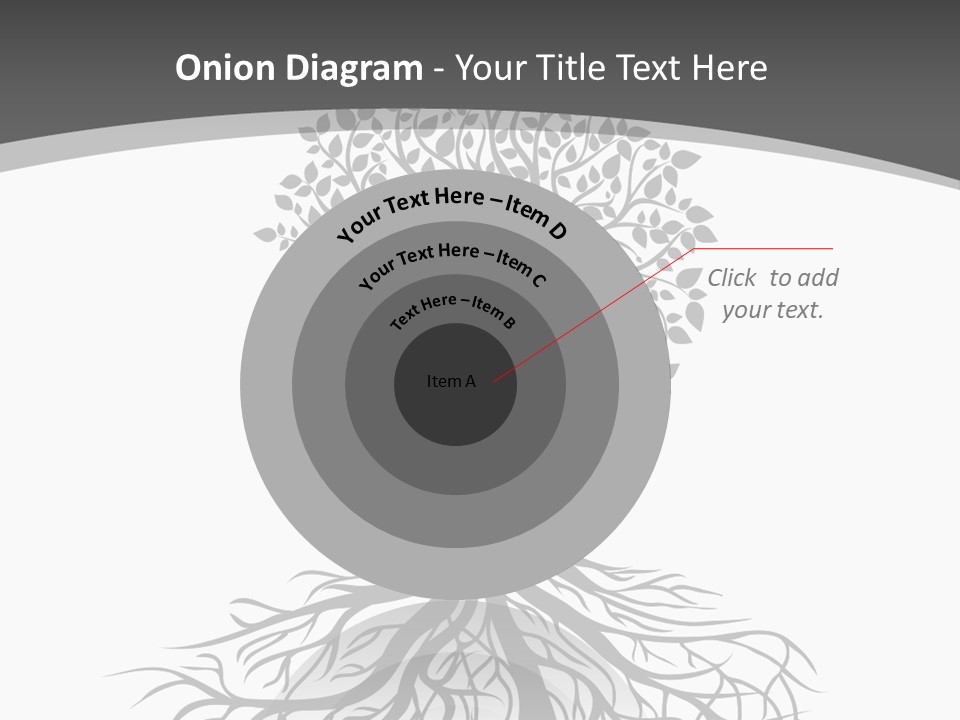 A Tree With Roots On A White Background PowerPoint Template