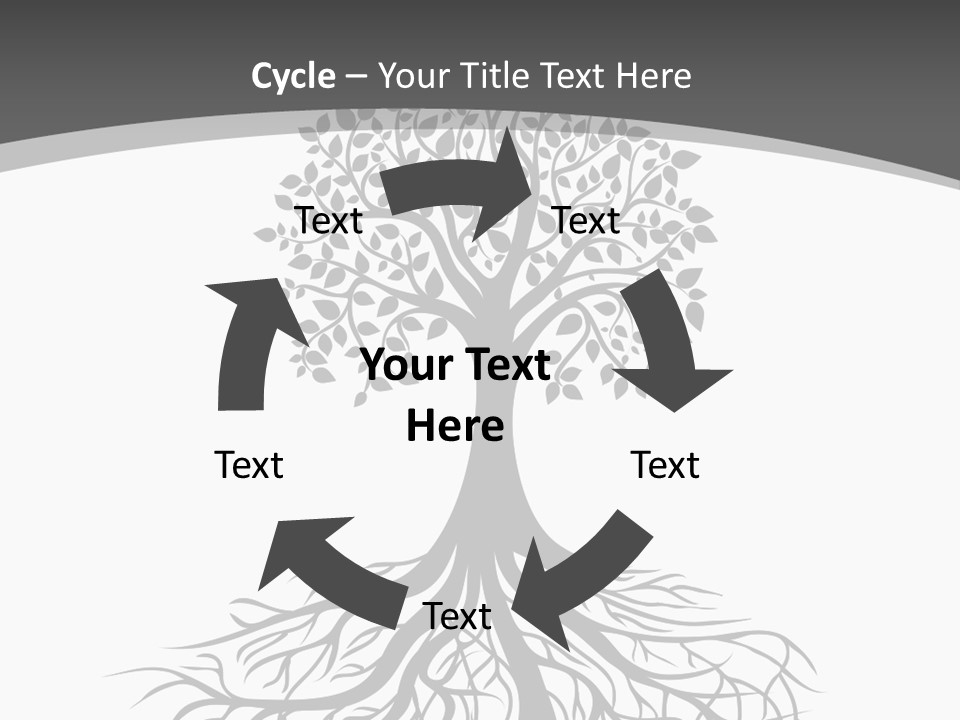 A Tree With Roots On A White Background PowerPoint Template