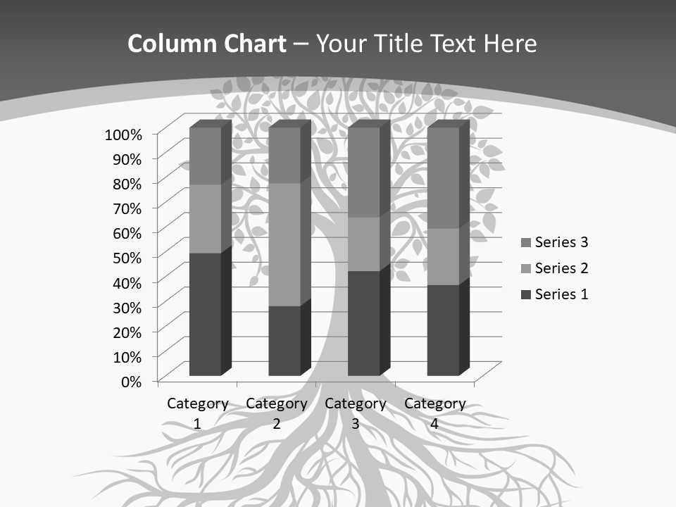 A Tree With Roots On A White Background PowerPoint Template