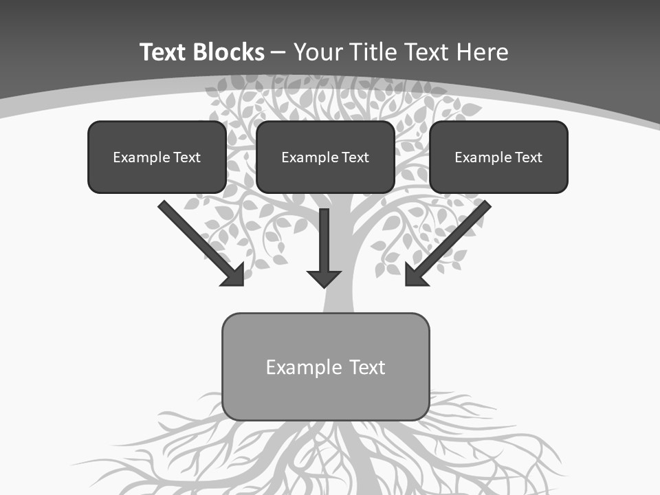 A Tree With Roots On A White Background PowerPoint Template