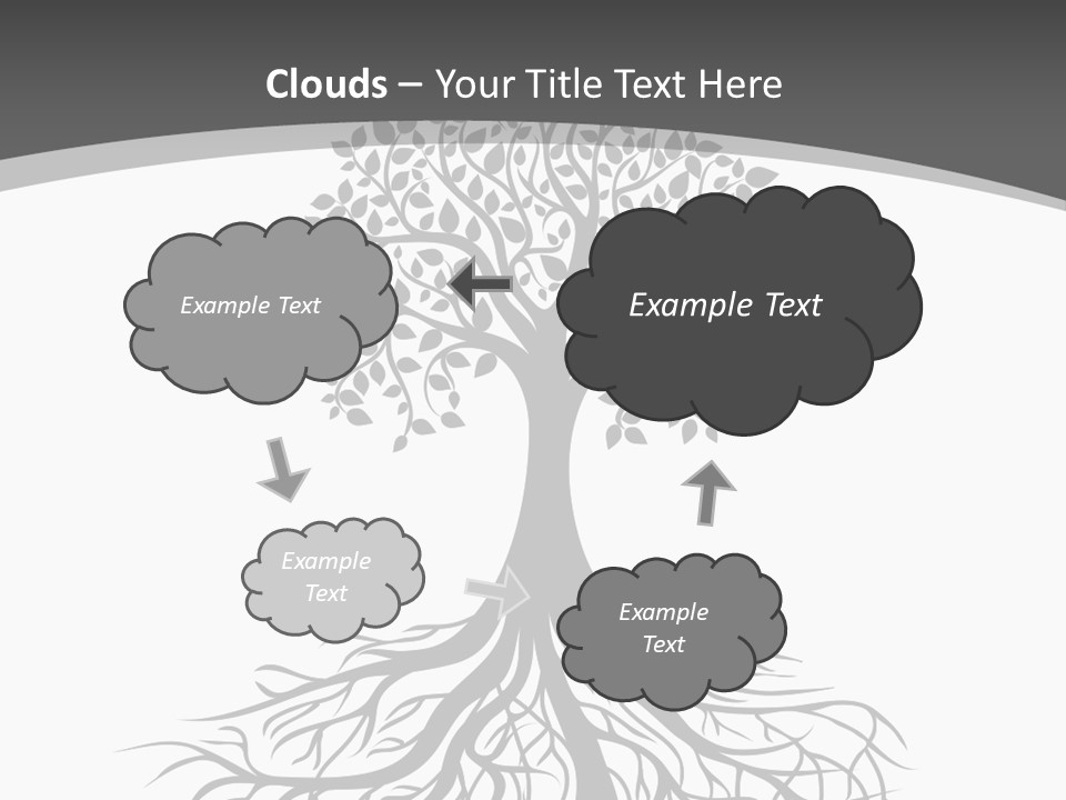 A Tree With Roots On A White Background PowerPoint Template