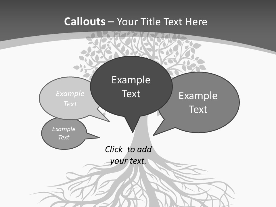 A Tree With Roots On A White Background PowerPoint Template