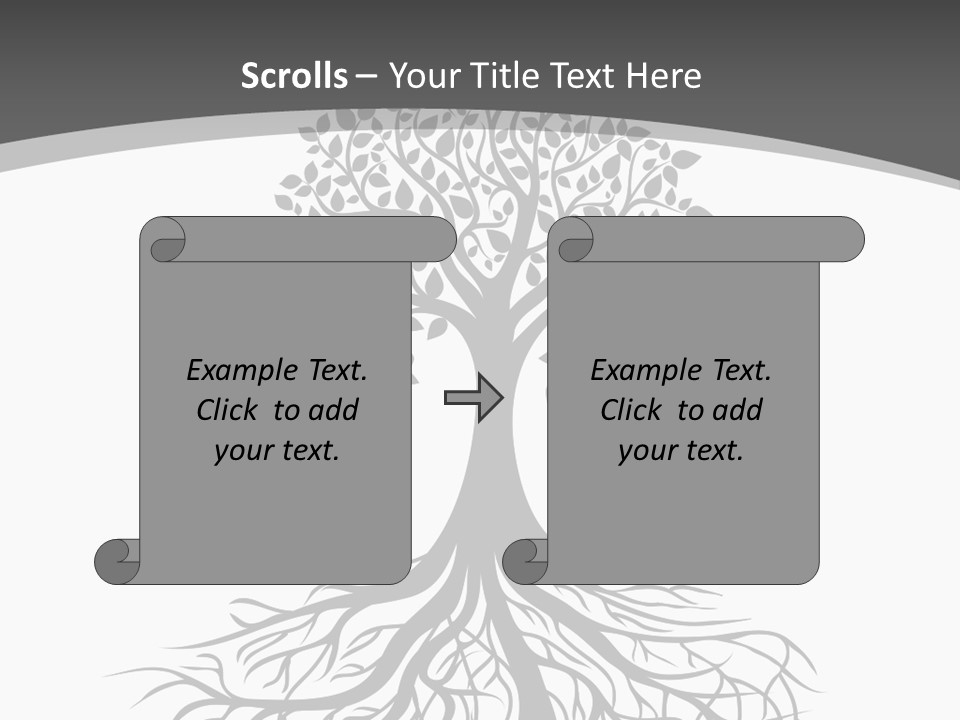 A Tree With Roots On A White Background PowerPoint Template