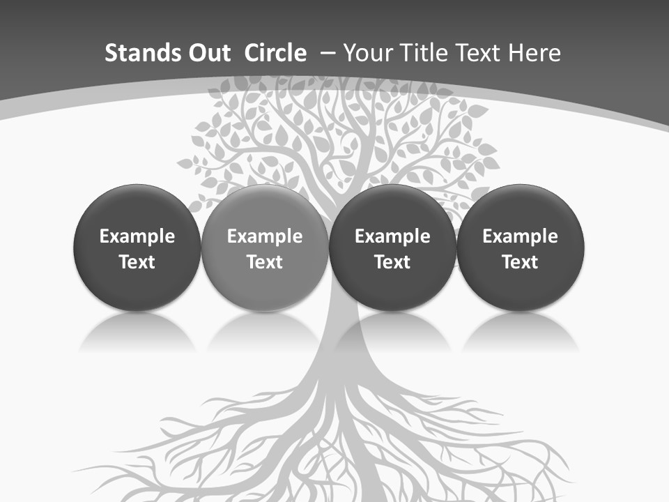 A Tree With Roots On A White Background PowerPoint Template