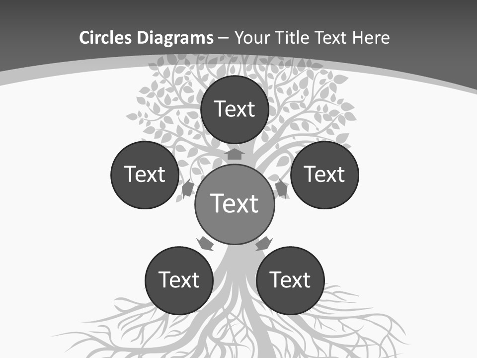 A Tree With Roots On A White Background PowerPoint Template