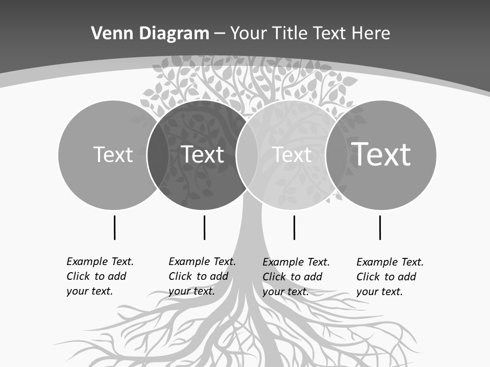 A Tree With Roots On A White Background PowerPoint Template