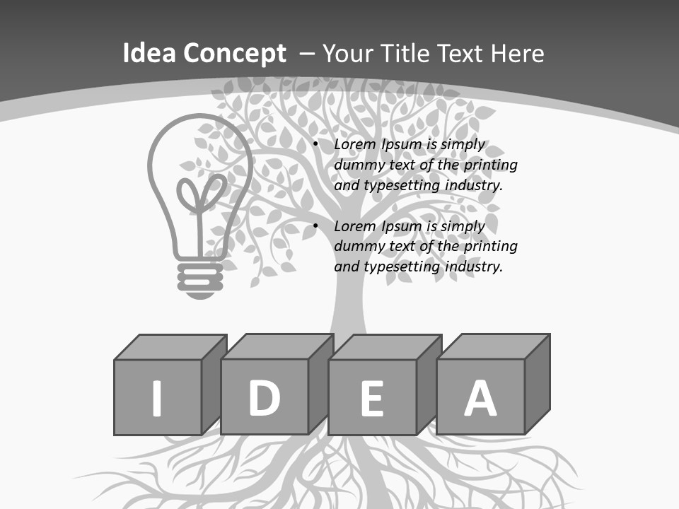 A Tree With Roots On A White Background PowerPoint Template